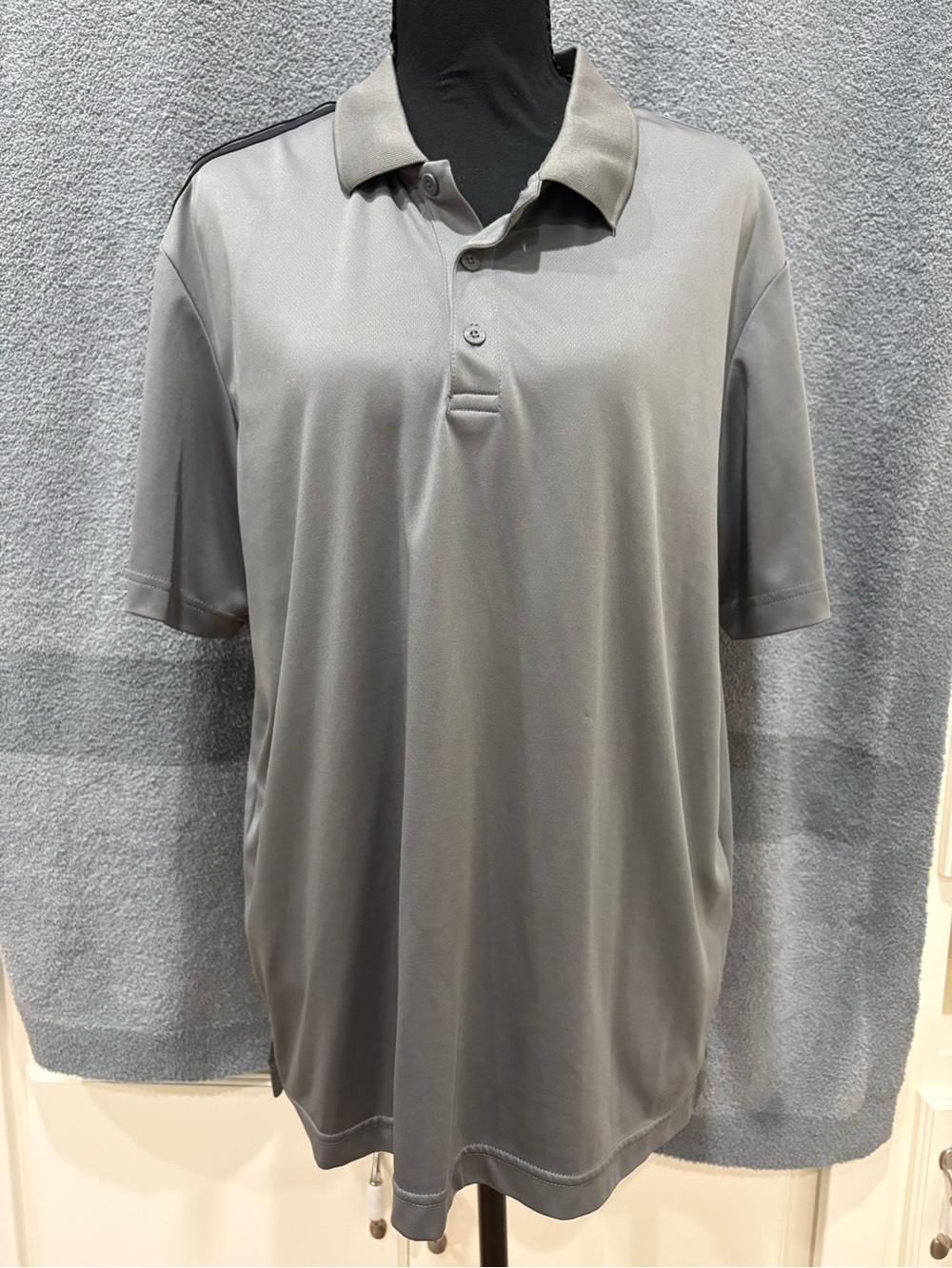adidas Men's Gray Short-Sleeve Polo